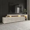 Image de Meuble TV 3 portes 192x53x37 cm effet travertin