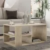Image de Table basse avec étagères 80x40x50 cm décor travertin