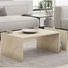 Image de Table basse rectangulaire design 86,8x50x32,4 cm décor travertin