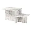 Image de Hanah Home - Table basse en aggloméré 80 x 40 x 40 cm Harmony beige marbré