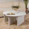 Image de Lot de 2 tables basses 90 cm blanc - CALYON