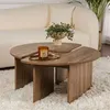 Image de Lot de 2 tables basses 90 cm décor noyer - CALYON