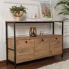 Image de Console 3 abattants 120x29,5x77 cm naturel et noir