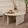 Image de Lot de 2 tables basses 90 cm décor travertin - CALYON