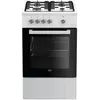 Image de Beko FSG52000DWC - Cuisinière - pose libre - largeur : 50 cm - profondeur : 60 cm - hauteur : 85 cm - avec système auto-nettoyant - blanc