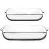Image de Lot de 2 plats carrés 22+28 cm - Pasabahce - Transparent / Cristal - Verre