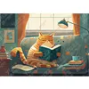 Image de Puzzle 1000 pièces : Chat et livres Yazz puzzle