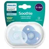 Image de sucettes soothie coeur 0/3 mois philips avent scf099/21 - lot de 2 - bleu/bleu clair