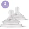 Image de Philips Natural à Réponse Naturelle - Lot de 2 tétines débit 5 - Extra rapide - SCY965/02