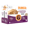 Image de 12x85g IAMS Advanced Nutrition Senior 7+ Land & Sea Collection en sauce - Pâtée pour chat
