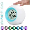 Image de Réveil Numérique Veilleuse Lumière de 7 Couleurs Changement Horloge avec Température cadeau Enfants Bébé BLEU Lewin Deal