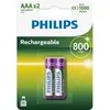 Image de Pack de 2 piles rechargeable Philips AAA LR03 800 mAh