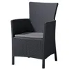 Image de Fauteuil de jardin aspect rotin tressé avec coussin Keter Allibert Iowa graphite
