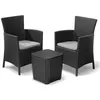 Image de Ensemble de salon de jardin / balcon Keter en anthracite, 2 fauteuils + 1 table avec rangement