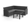 Image de ALLIBERT by KETER - Canap, dangle SanRemo 5 places imitation rotin tresse avec table basse - gris graphite