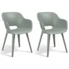 Image de Keter Lot de 2 Chaises de Jardin, Fauteuil avec Accoudoirs, Sièges avec Dossier, Chaises avec Pieds Jardin Salle à Manger, Vert Vintage