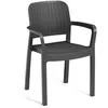 Image de Lot de 6 fauteuils de jardin Bella - Résine aspect rotin tressé - Gris graphite