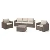 Image de Salon de jardin en imitation resine tressee ALLIBERT avec table basse - 5 personnes - California - Beige