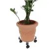 Image de ProGarden, Pot de fleurs, Support de pot de fleurs avec roulettes Réglable Gris Métal (30 cm) (27 x 25 x 7.50 cm)