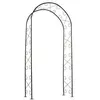 Image de NATURE Pergola acier galvanisé laqué époxy noir décor volutes - H230 x 100 x 37 cm