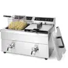 Image de Friteuse à induction double avec robinet ligne cuisine 2x 8 L Hendi 215029 8 L