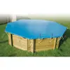 Image de Bâche d'hiver et de sécurité pour piscine bois UBBINK Octogonale 300x490 - Bleue - Epaisseur 550gr