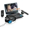 Image de Lenco DVP-910BU - Lecteur DVD portable de 9 pouces avec casque, port USB et dispositif de suspension - Bleu/noir