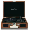 Image de Platine vinyle avec bluetooth®, haut-parleurs intégrés et batterie rechargeable intégrée tt-120bnwh marron-blanc