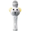 Image de Lenco BMC-060WH - Microphone karaoké avec Bluetooth®, slot SD, lumières, sortie auxiliaire - Blanc