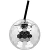 Image de gobelet boule disco avec paille 650ml argent - boland 00717