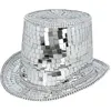 Image de chapeau haut-de-forme facettes disco argent adulte - boland 00746