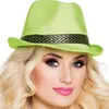 Image de borsalino funky vert fluo adulte - boland 01397