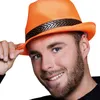 Image de borsalino funky orange fluo adulte - boland 01399