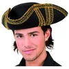 Image de Tricorne Noir Galonne Adulte Assorti - Noir - Taille Unique