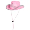 Image de chapeau cow-girl rose strass princesse fille - boland 04104