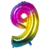Image de Boland ballon en papier d'aluminium figure 9 arc-en-ciel en latex 86 cm