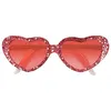 Image de paire de lunettes cur rouge pailleté strass femme - boland 35011