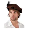 Image de Coiffe Medievale Marron Avec Plume - Marron
