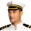 Image de casquette de capitaine blanc noir marin adulte - boland 44367