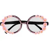 Image de paire de lunettes hippie fleurs roses strass femme - boland 44558