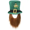 Image de Boland chapeau Leprechaun avec barbe hommes vert taille unique