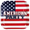 Image de 6 assiettes en carton american party drapeau usa 25 cm fete soiree evenement