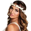 Image de bandeau de tête ibiza fleurs tissu blanches - boland 52222