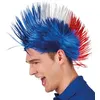 Image de perruque punk bleu blanc et rouge