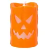 Image de bougie pilier led jack o'lantern 10x6cm orange - boland 73051