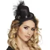 Image de tiare mini chapeau noir plume - boland 76328
