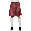 Image de kilt jupe écossaise tartan rouge 60cm homme - boland 81224