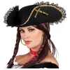 Image de Tricorne Femme Noir Rubans Dore - Carton