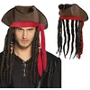 Image de chapeau pirate marron avec dreadlocks - boland 81938