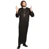 Image de déguisement prêtre soutane noire avec col homme - m/l - noir - boland 83815